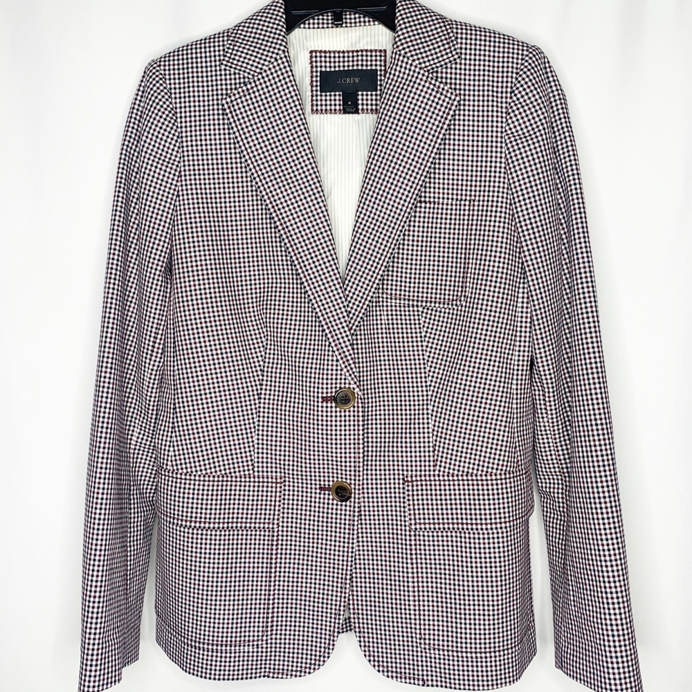 J Crew Rhodes Blazer in Micro-gingham